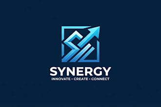 design a modern blue square logo for your brand