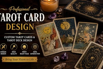 design custom tarot cards, oracle cards and tarot deck artwork