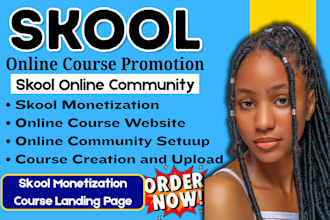 setup skool online community skool course creation skool online course marketing