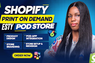 setup print on demand shopify pod store, printify printful shopify store design