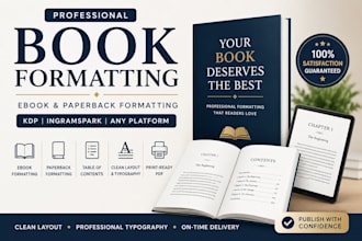 format your book for KDP, ebook, paperback, and hardcover