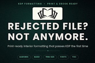 fix your KDP format errors and layout your print ready book