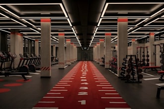 design 3d gym, home gym and fitness centre renovation with cgi visuals