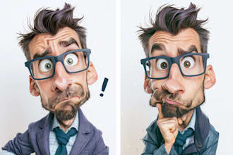 do your photo into a vintage cartoon caricature