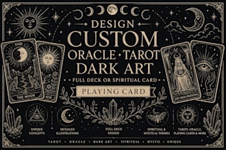 design custom oracle tarot dark art full deck or spiritual card playing card