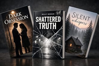 design romance and thriller mystery true crime book cover for ebook and print