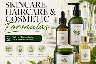create custom skincare, haircare and cosmetic formulas