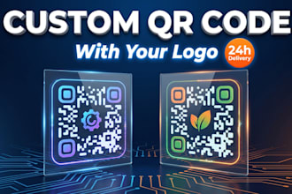 design custom professional qr code with logo in 24 hours