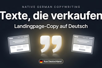 write high converting german landing page copy