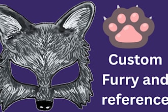 create a custom furry reference sheet and fursona character design