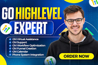be your gohighlevel expert, go high level funnel designer and ghl VA
