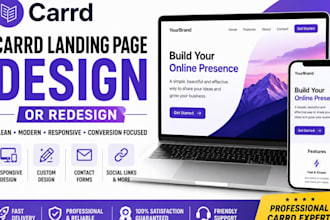 design a professional carrd website or landing page