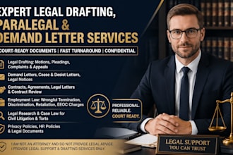 provide expert legal drafting, paralegal, and demand letter services