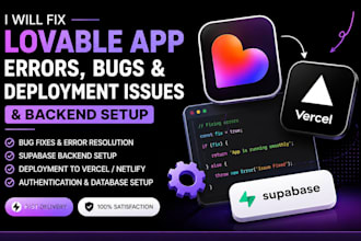 fix lovable app errors, bugs and deployment issues and backend setup