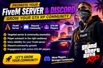 promote your fivem server and discord and grow your gta rp community