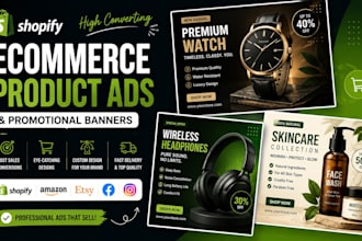 design shopify ecommerce product ads and promotional banners
