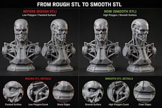 do 3d scan cleanup fix mesh hole 3d model repair for printing optimize stl file