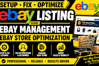 setup fix optimize ebay listing and ebay management ebay store optimization