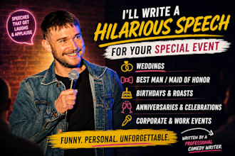 write a hilarious speech for your wedding or special event