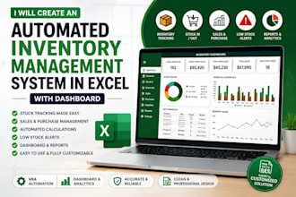 create an automated inventory management system in excel with dashboard