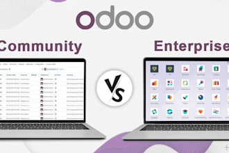 do odoo enterprise odoo community setup,  customize odoo studio and odoo website