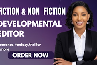 be your developmental book editor for romance, thriller, non fiction books