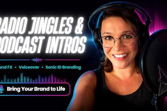 produce a radio jingle with sound fx and voiceover