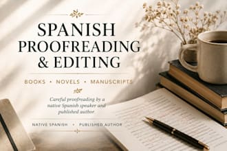 proofread and edit your spanish book or manuscript
