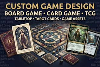 design custom board game design card game design tabletop game tcg tarot card