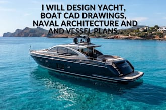 design yacht, boat cad drawings, naval architecture and vessel plans