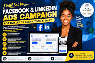 set up facebook and linkedin ads campaign for b2b leads generation sales