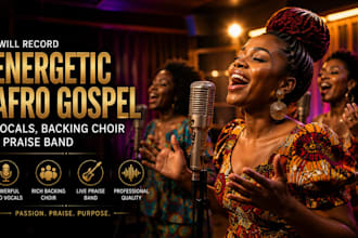 afro gospel vocal worship vocalist praise beat backing vocals