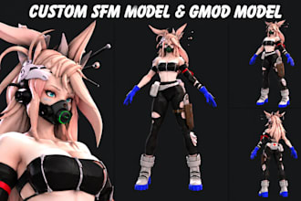 port or create sfm model l4d2, tf2, cs2 gmod player model mmd vr character