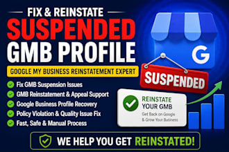 reinstate gmb, fix suspended google my business profile and gmb suspension