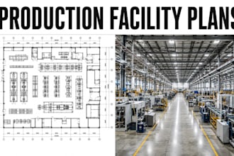 design production facility floor plans industrial construction blueprint cad