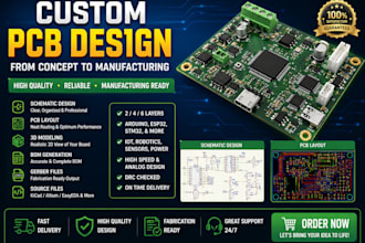 design custom pcb, schematic, pcb layout and gerber files