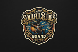 design a soulful blues logo for your brand