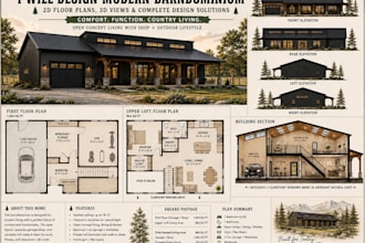 design custom barndominium and barn house floor plans with 3d modeling