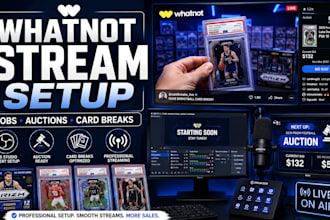 setup obs for whatnot vertical streams, auctions and card breaks