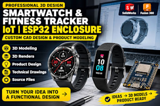 design smartwatch fitness tracker iot esp32 enclosure wearable cad