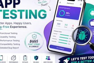 do user testing website review ios andriod app testing and give detailed report