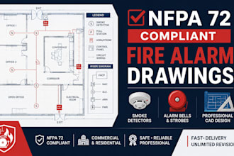 design nfpa compliant fire alarm system drawings and cad