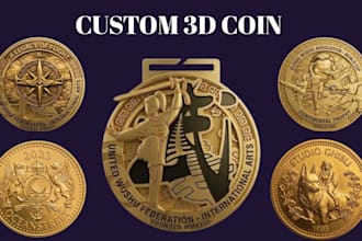 custom 3d coin render medallion bas relief challenge coin collectible 3d print