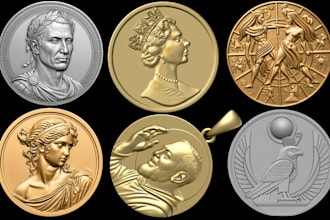 sculpt 3d bas relief coin model medallion pendant stl for cnc or 3d printing