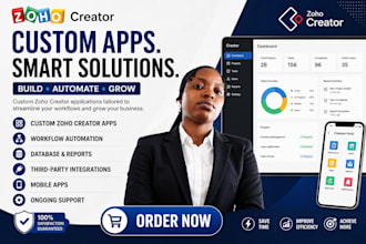 build zoho creator apps, customer portal, zoho crm, and workflow
