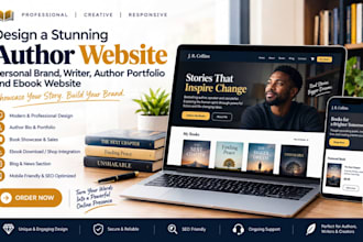 design author website personal brand, writer, author portfolio and ebook website