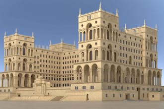 revamp 3d historical building, ruins house abandoned, heritage home structure