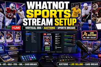 set up whatnot vertical stream for auctions and sports with obs