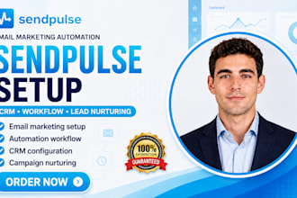 setup sendpulse email marketing automation crm workflow lead nurturing campaign