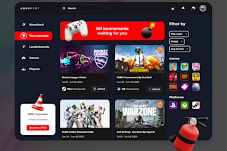 develop tournament app, sports gaming platform with real time live features